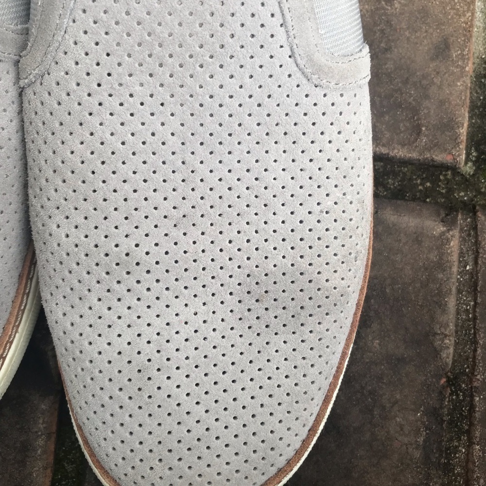 VGUC Vionic Malina Perforated Suede Slip On Shoes in Gray | Size 9.5 - Picture 10 of 11